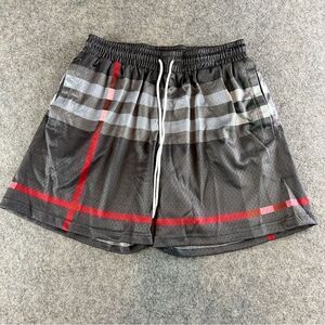 Mens custom‎ 7” mesh shorts size XL plaid brand new with pockets